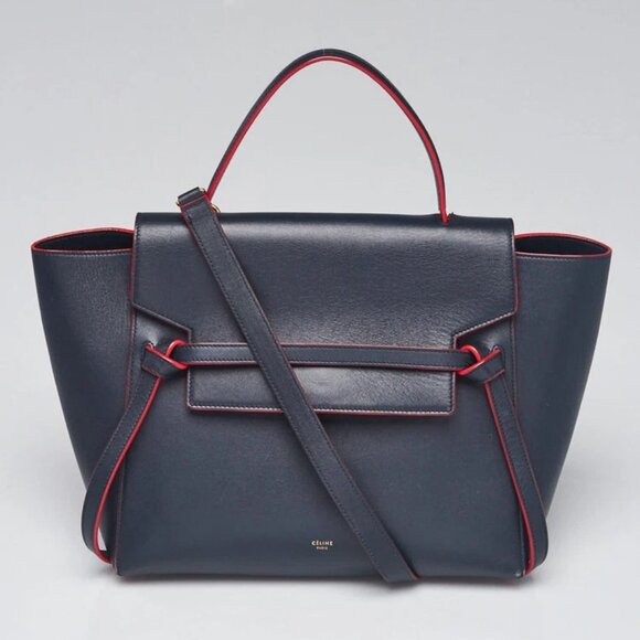 Celine Navy Blue/Red Smooth Calfskin Leather Mini Belt Bag - Picture 1 of 12